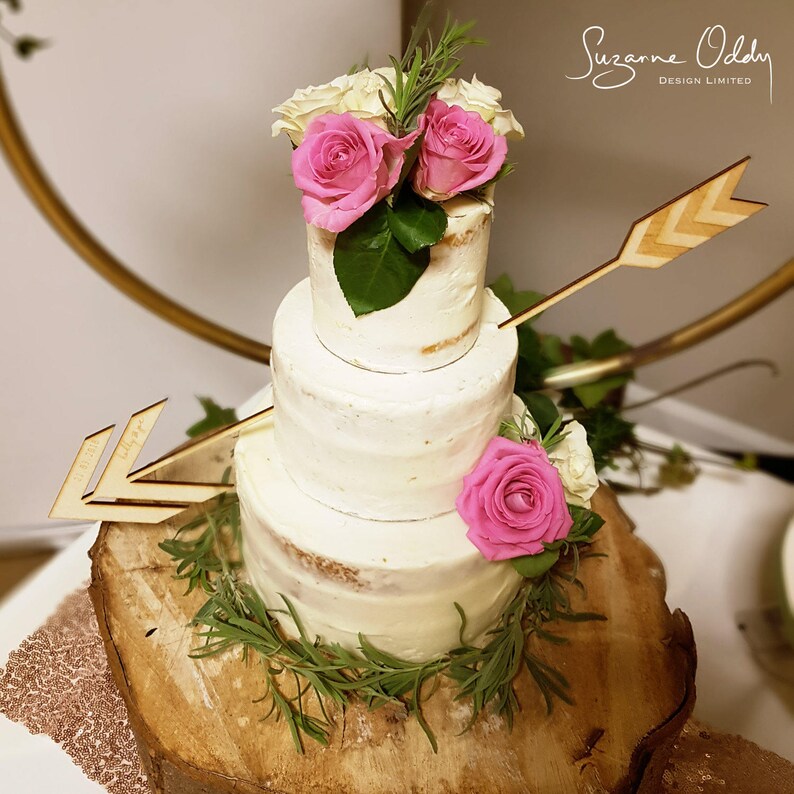 Arrow cake topper rustic wedding wooden cake topper Etsy