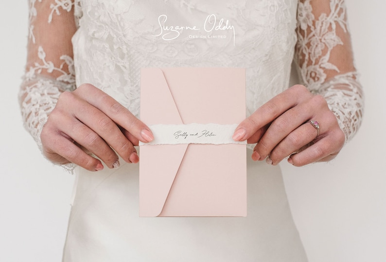 Pink pocketfold wedding invitation, pocket fold invitation, pocketfold, blush pink wedding stationery, blush pink wedding image 2