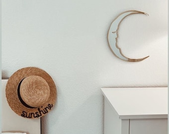 Moon Mirror – Silver & Gold Crescent Moon Celestial Decor