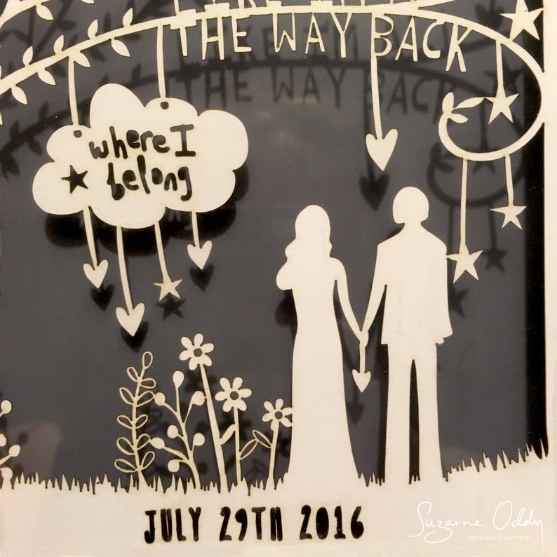 Personalised Song Lyric Paper Cut Anniversary Gift image 7
