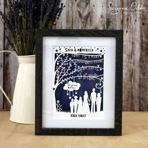 Personalised Song Lyric Paper Cut Anniversary Gift image 4