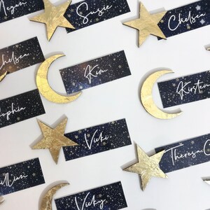 Celestial wedding place card with gold leaf wedding favour image 6