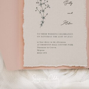 Pink pocketfold wedding invitation, pocket fold invitation, pocketfold, blush pink wedding stationery, blush pink wedding image 3