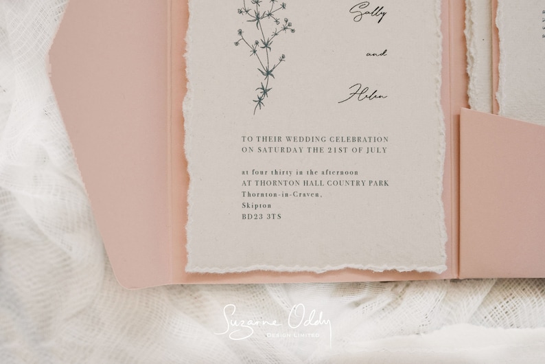 Pink pocketfold wedding invitation, pocket fold invitation, pocketfold, blush pink wedding stationery, blush pink wedding image 3