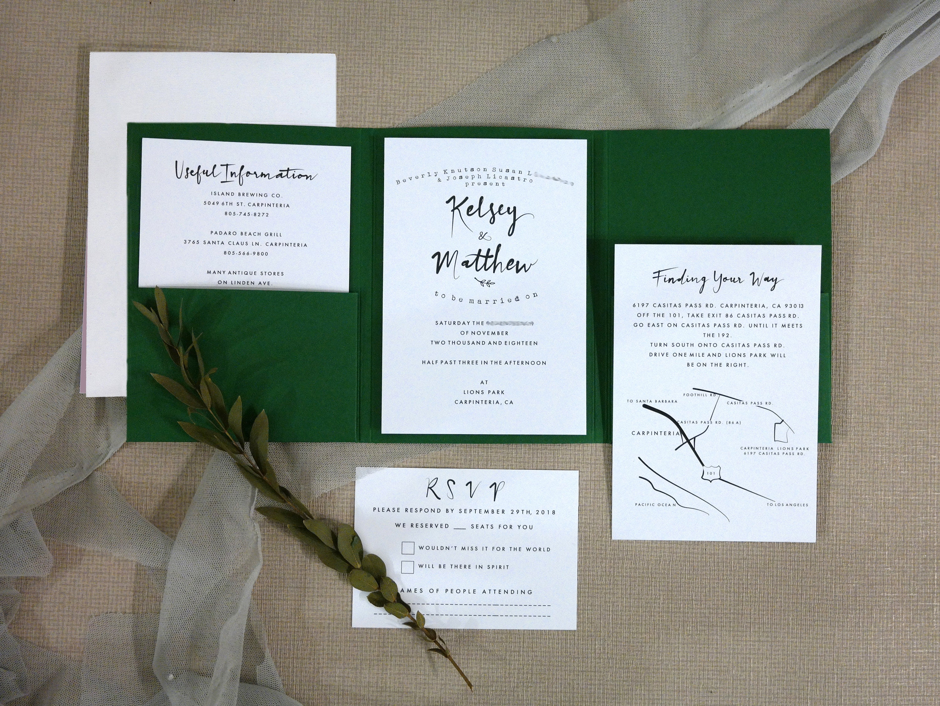 Forest Green Wedding Invitation Green Wedding Pocket Fold - Etsy Singapore