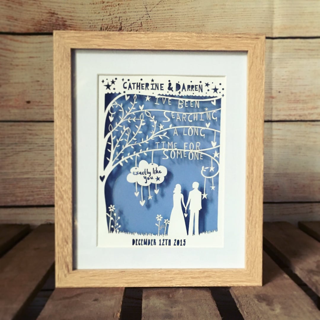 Personalised Song Lyric Paper Cut | Custom Anniversary Gift - Etsy