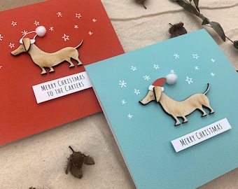 Sausage dog Christmas card