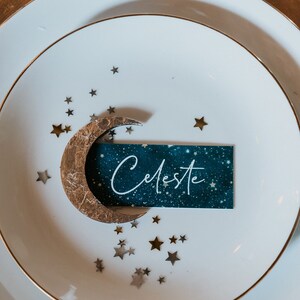 Celestial wedding place card with gold leaf wedding favour image 2