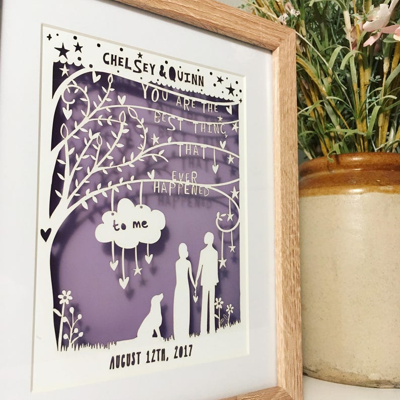 Personalised Song Lyric Paper Cut Anniversary Gift Etsy