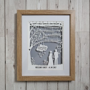 Personalised Song Lyric Paper Cut Anniversary Gift image 10
