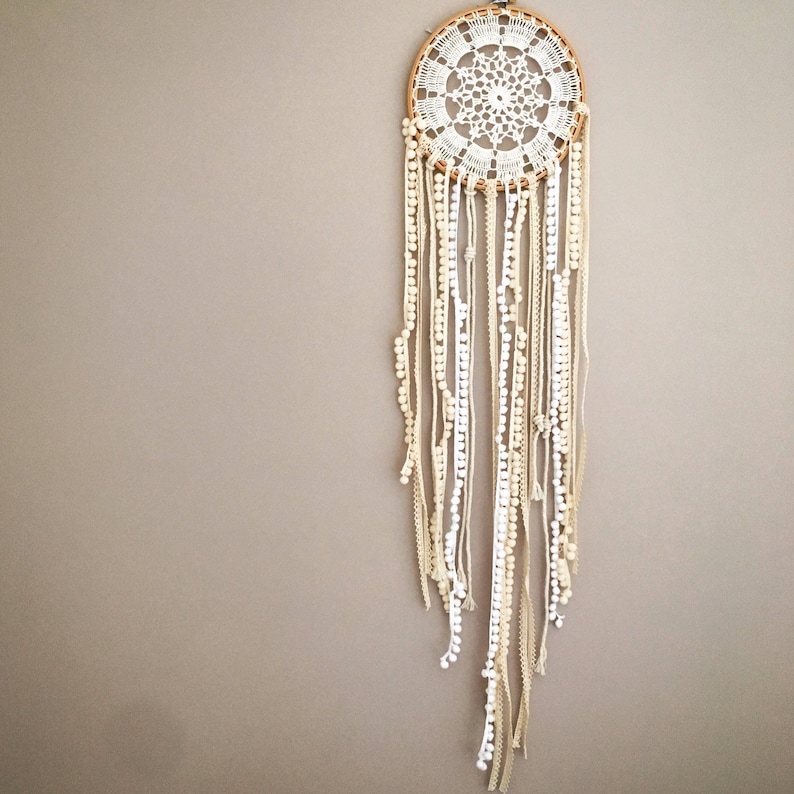 Dreamcatcher, dream catcher, bedroom decor, white nursery, bohemian home, bohemian, modern dream catcher, wall hanging, boho decor, macrame image 1