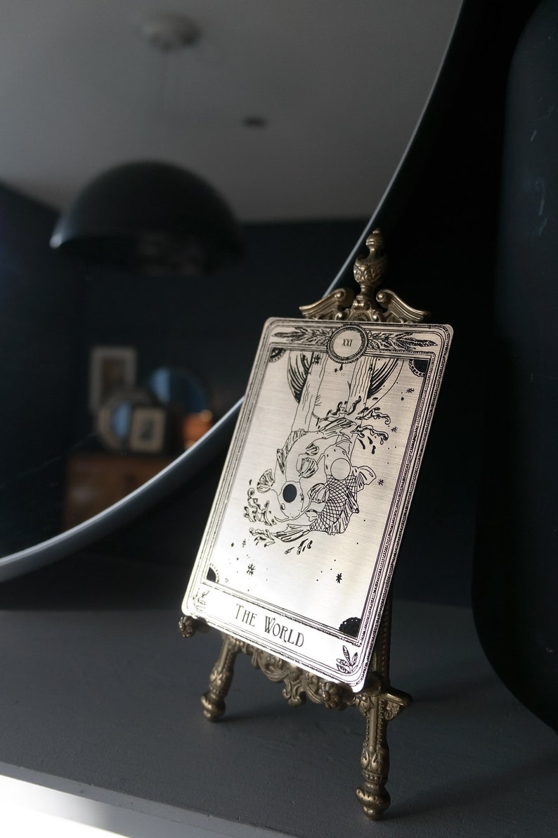 Cartas de tarot decorativas grabadas imagen 4