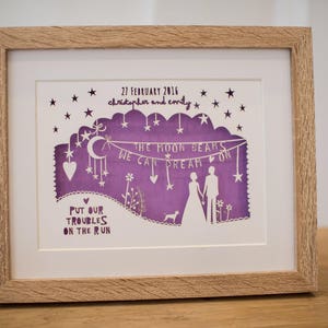 Carta ritagliata personalizzata, testi di canzoni, testi del primo ballo, regalo di nozze, regalo di anniversario, testi di canzoni.