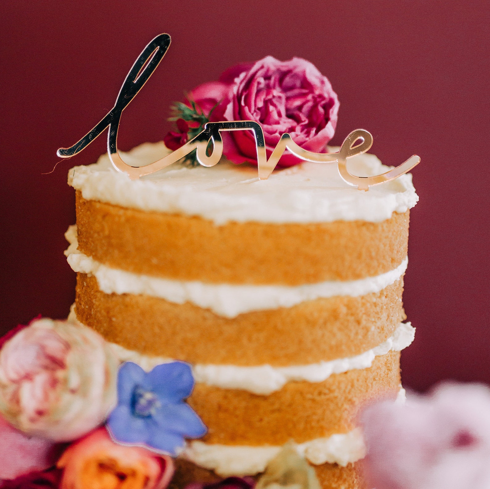 LOVE Wooden Cake Topper Cake Topper Rustic Cake Topper Etsy