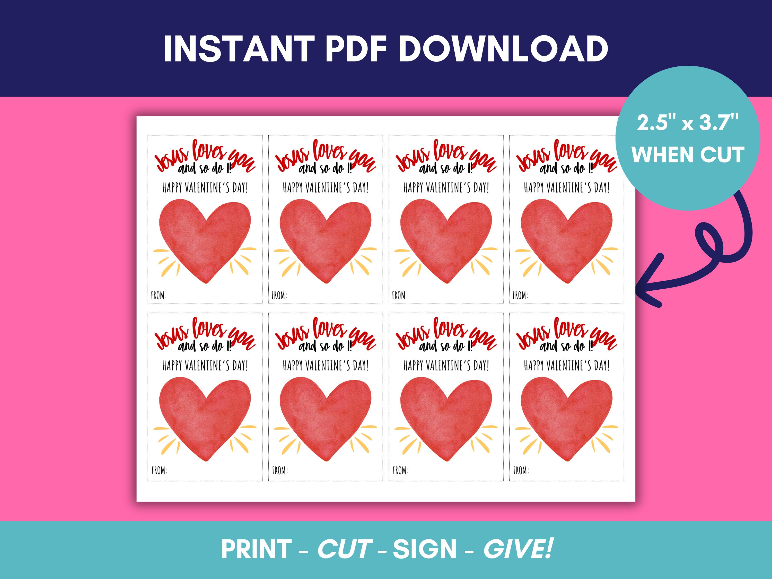 Christian Valentine Printable | Jesus Loves You Cards | Instant ...