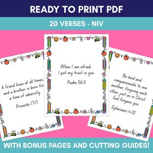 Schede per memorizzare le Scritture per bambini (NIV): Pagine bonus! (Download in PDF)