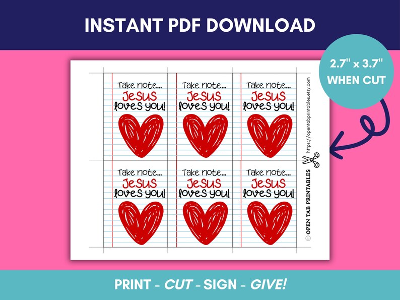 Christian Valentine Printable | Jesus Loves You Cards | Instant ...