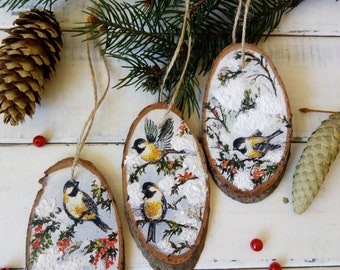 set christmas tree slice winter birds wooden christmas ornament rustic wood slice dcor birch trees decorations winter rustic decor - Wooden Christmas Tree Decorations set christmas tree slice winter birds wooden christmas ornament rustic wood slice dcor birch trees decorations winter rustic decor - Wooden Christmas Tree Decorations