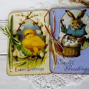 Wooden Easter card Easter gift Vintage style card Victorian Easter card Gift for mom Gift for grandmother Gift Idea easter Easter decor image 5