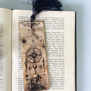Gothic bookmark. Wooden bookmarks for fans Gothic literature. Retro Halloween reading accessories. Halloween bookmark- gift Halloween party