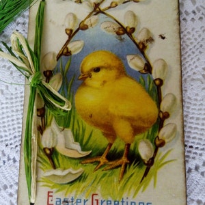 Wooden Easter card Easter gift Vintage style card Victorian Easter card Gift for mom Gift for grandmother Gift Idea easter Easter decor image 4