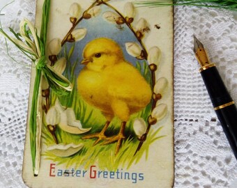 Wooden Easter card Easter gift Vintage style card Victorian Easter card Gift for mom Gift for grandmother Gift Idea easter Easter decor