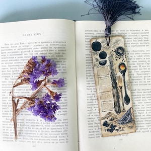 Gothic bookmark. Wooden bookmarks for fans Gothic literature. Retro Halloween reading accessories. Halloween bookmark- gift Halloween party