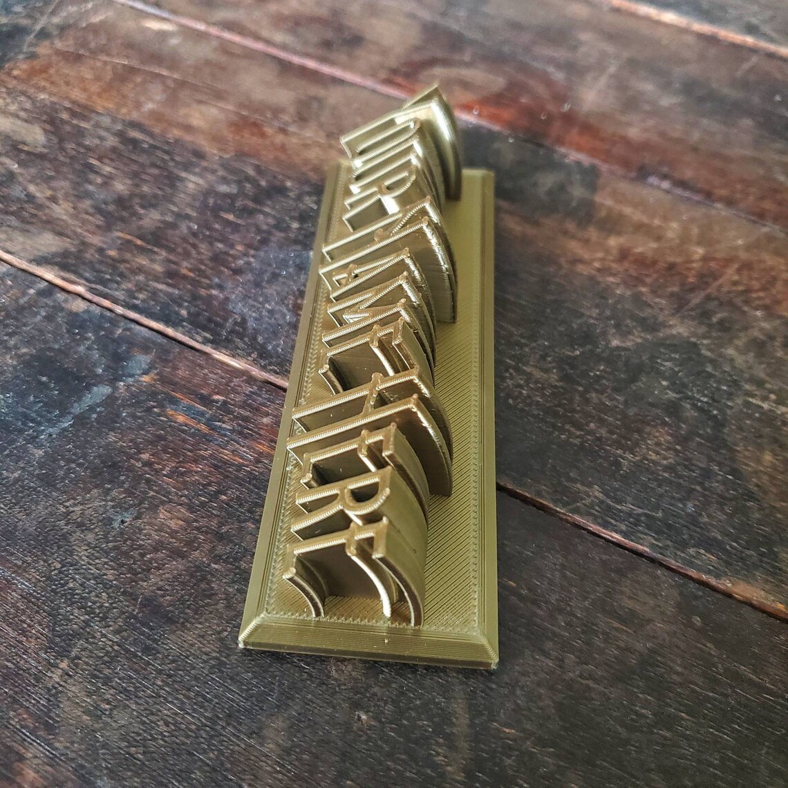 Custom 3D Antique Gold Desk Name Plate Great Gift for Etsy