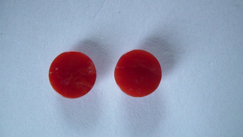 Andys Gem Garage Sale Matched Natural Coral Cabs-9mm-Beautiful OrangeRed