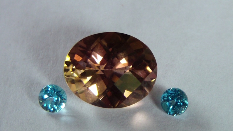 10x8 Oval Parti Tourmaline/ Paraiba Blue shops Topaz Combo - Natural - Andy's Gem Garage Sale