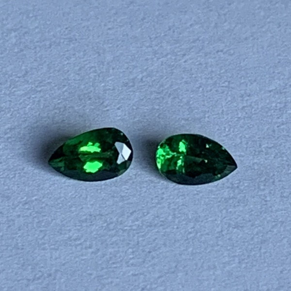 Tsavorite Garnet matched pair - Superb! - Natural WOW Color   Andy's Gem Garage Sale