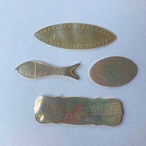 Antique Chinese Mother of Pearl Gaming Counters 4 piece lot  Unique