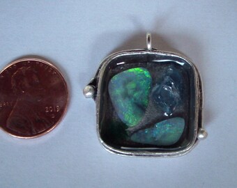 Andy's Gem Garage Sale -Aquamarine, Emerald, Opal set in Resin One of a Kind!