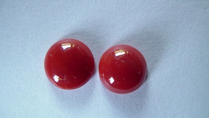 Andys Gem Garage Sale Matched Natural Coral Cabs-9mm-Beautiful OrangeRed