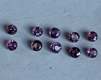 Purple Sapphire 10 piece - 1.75cts - rounds - 3mm Natural -Andy's Gem Garage Sale