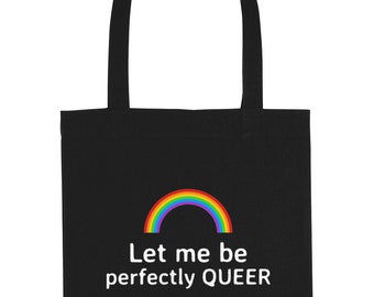 Perfectly Queer Pun Love Wins Pride Plus Size Tote Bag Rainbow Queer LGBTQ Fashion