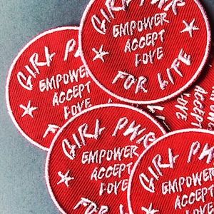 Girl power Pwr Embroidered Patch - Empower - Accept - Love For Life - Riot Grrrl - Feminist