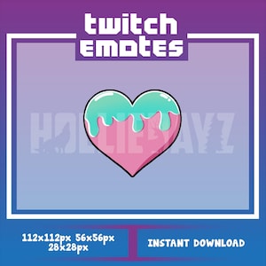 Pink and green Heart twitch emote, love heart twitch emote, loveheart twitch emote, twitch emotes