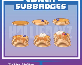 Badge Twitch per sub con pancake, pacchetto di cibo e dessert (download digitale)