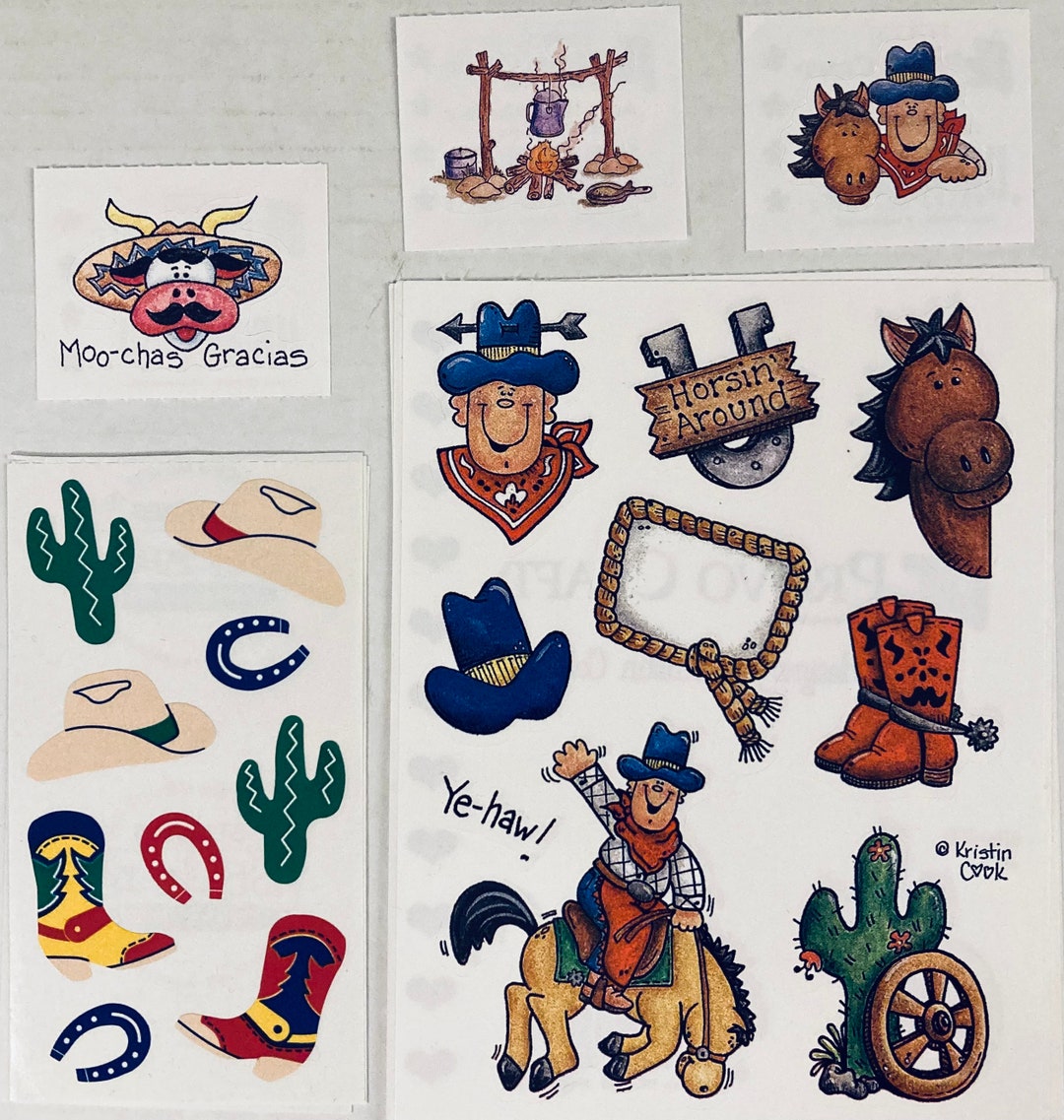 Cowboy Western Theme Vintage Stickers-your Choice,cowboys, Horses ...