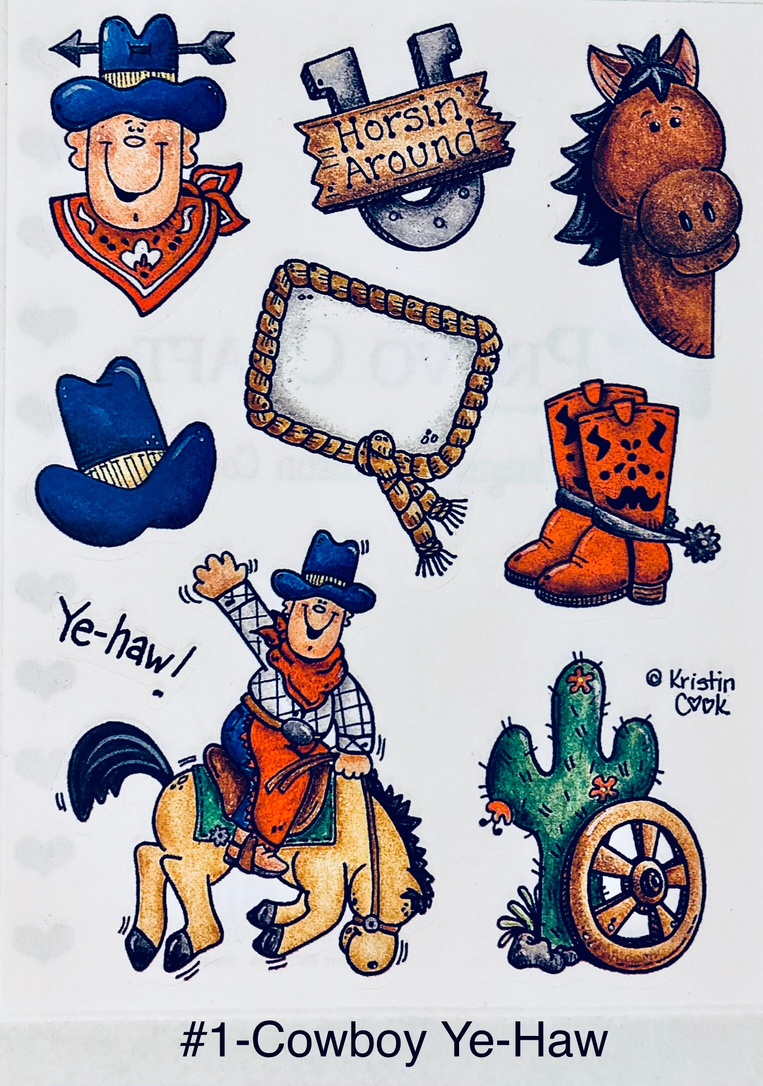 Cowboy Western Theme Vintage Stickers-your Choice,cowboys, Horses ...