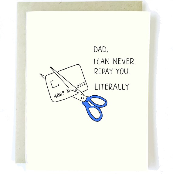 funny fathers day card repay you dad card card for dad etsy father day card