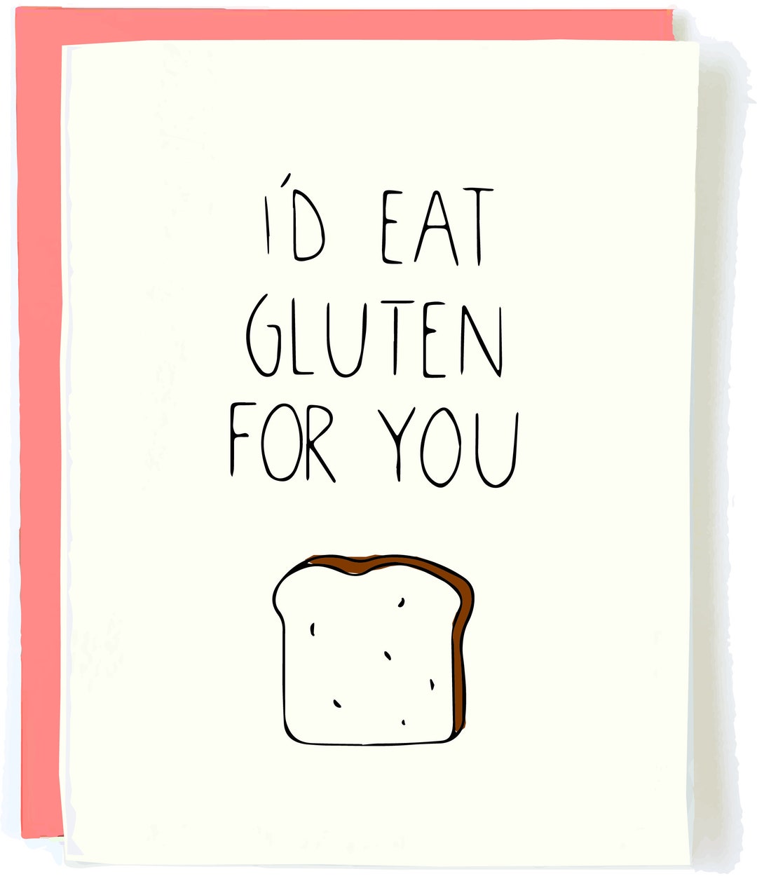 Gluten Free Greeting Card for Celiac Funny Valentine's Day Love