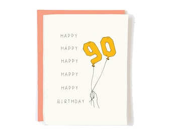 Cute 90th Birthday Card Gift Ideas - Happy 90 Birthday Party Invitation