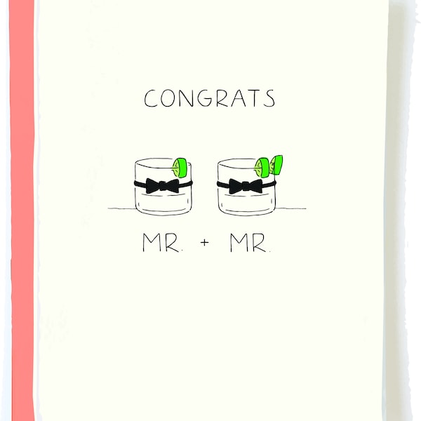 Gay Wedding Card Mr and Mr - Gay Wedding Gift for Groom and Groom Card, Same Sex Wedding Card LGBT, Gay Marriage Card, Gay Engagement Card