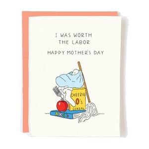 Cute Happy 1st Mothers Day Card for Wife - First New Mother Baby Gift Under 10 - Labor