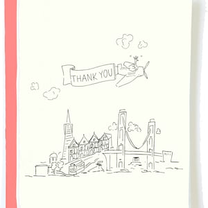 San Francisco Thank You Card | San Francisco Stationery, Thank you San Francisco, Painted Ladies Card