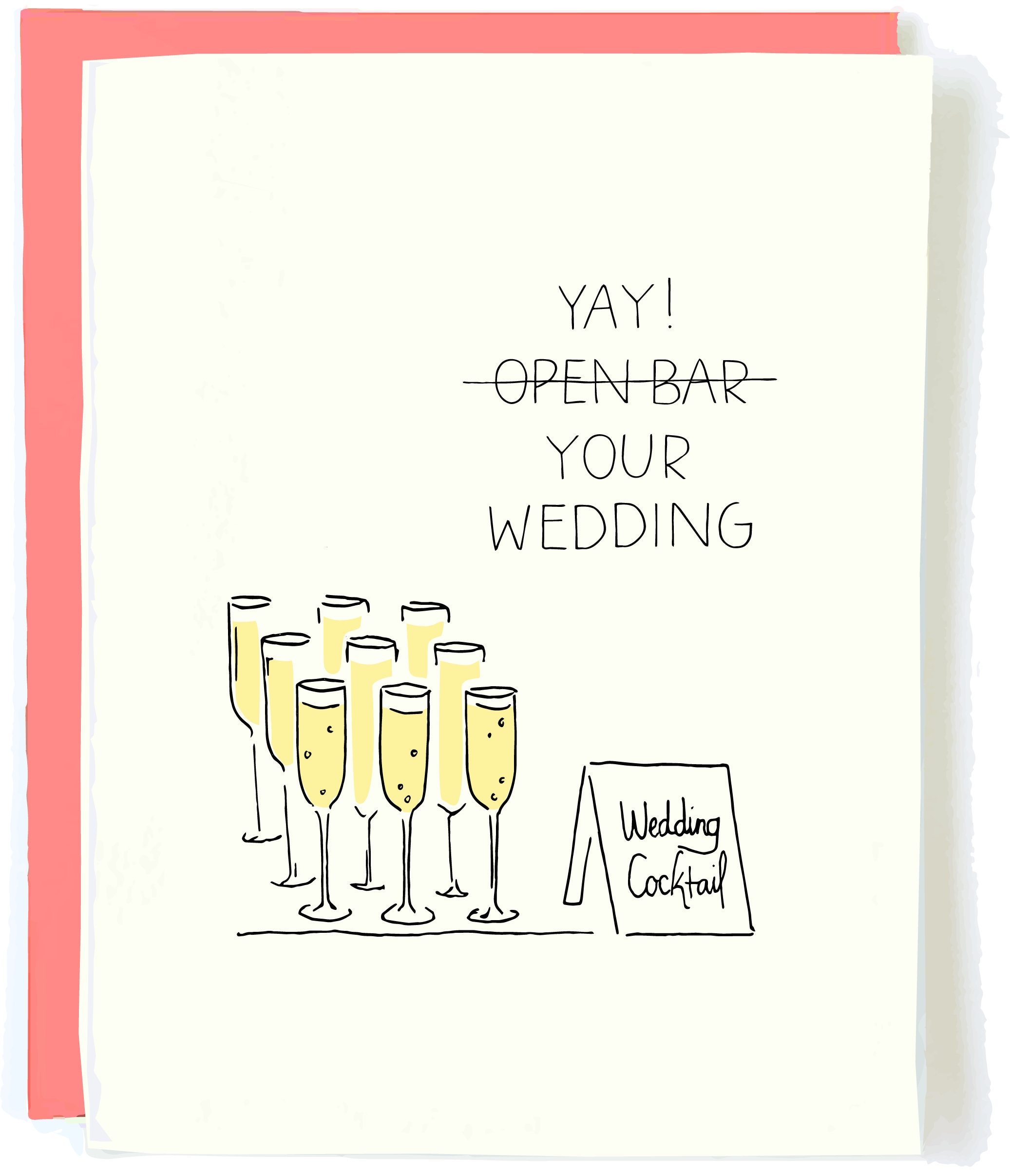 Funny Wedding Congrats Card Open Bar Cute Wedding Card Funny - Etsy  Australia