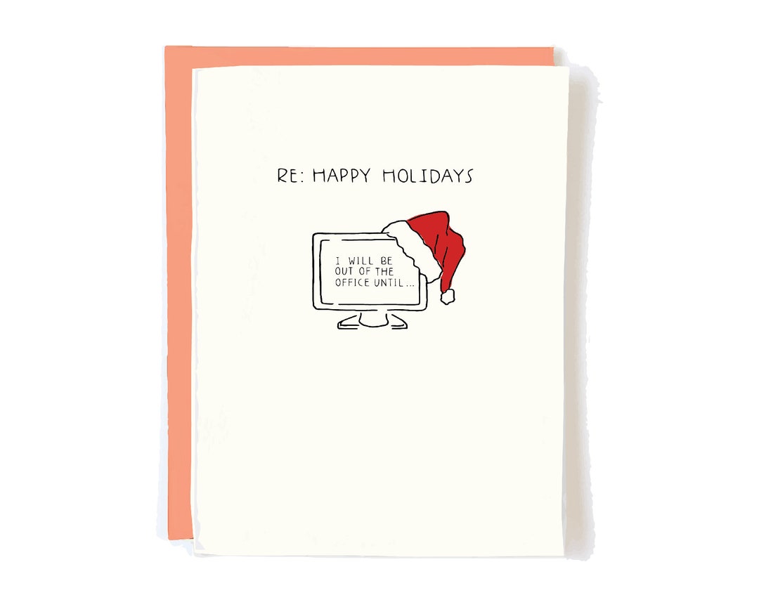 Funny Office Christmas Card Party Gift Out of the Office Happy Holidays