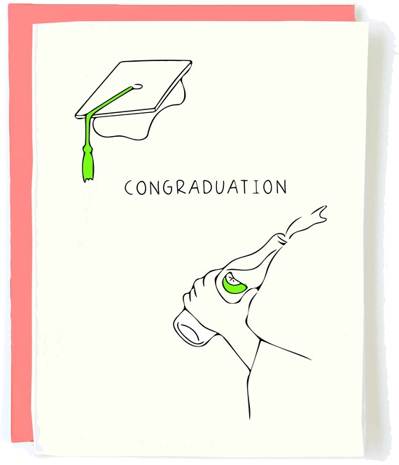 Graduation Card Funny Graduation Card Congrats Card Graduate Exam Congratulations College Graduation Gift Funny Friend Card